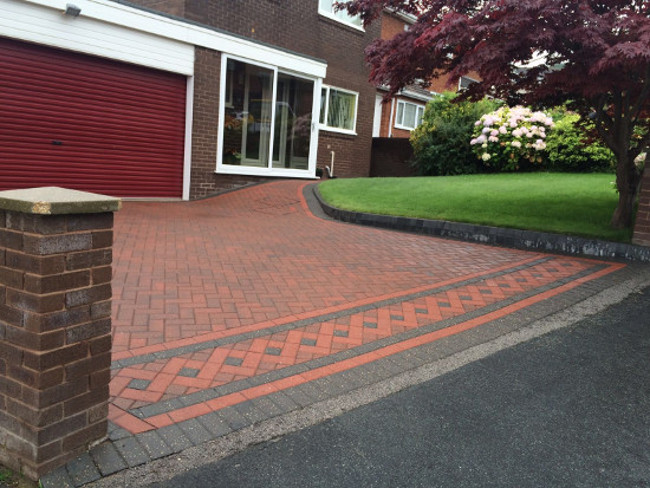 Block paved driveway in Cheshire.